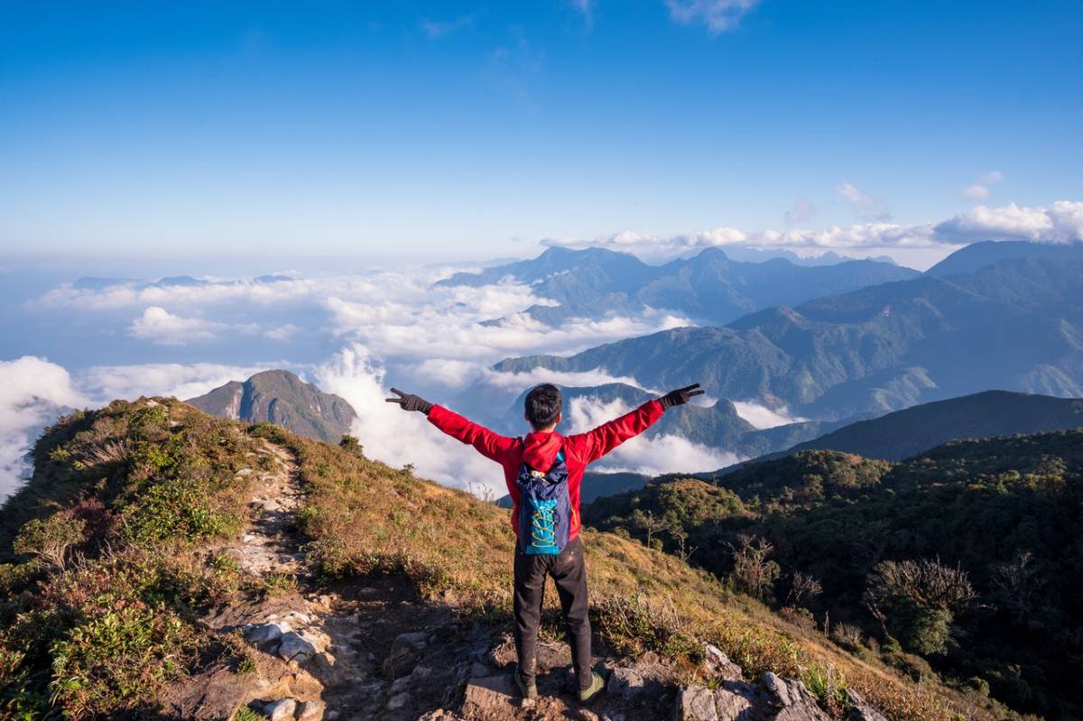 a man on a mountain